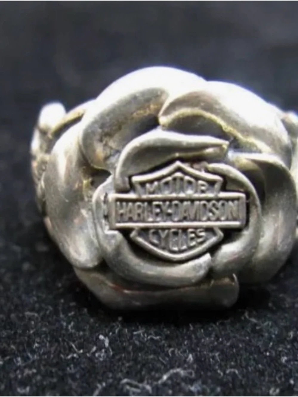 Mod Sterling Silver Harley Davidson Hd Rose Vine Ring